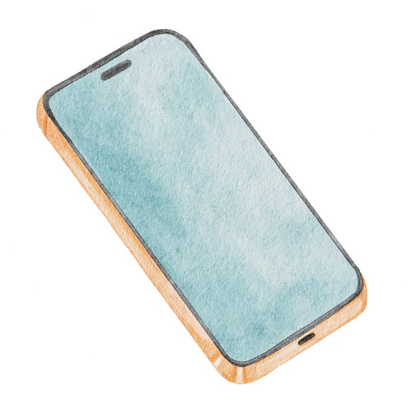 Watercolor cute smartphone