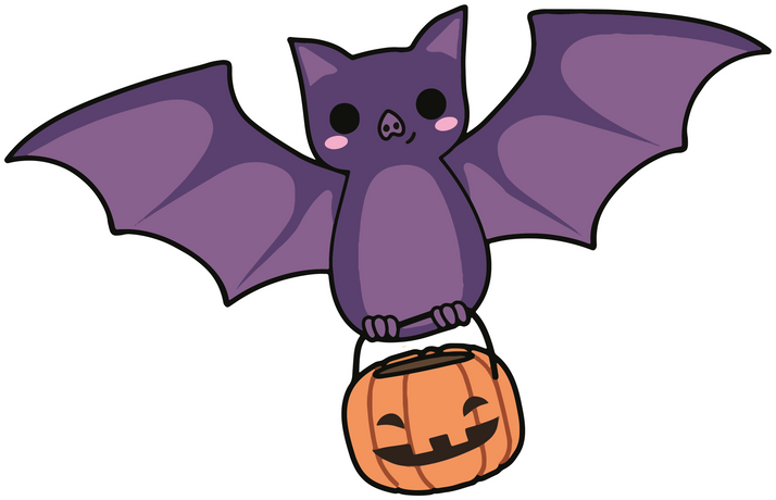 Bat with Halloween Pumpkin